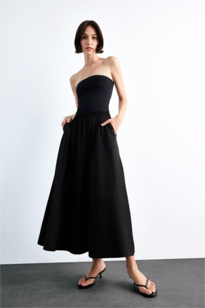 Beli Lastikli Cepli Siyah Maxi Etek