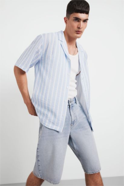 Baggy Fit Denim Bermuda Shorts