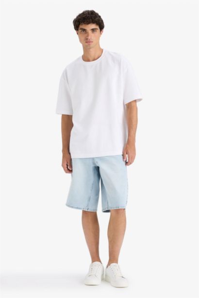 Baggy Fit Denim Bermuda Shorts