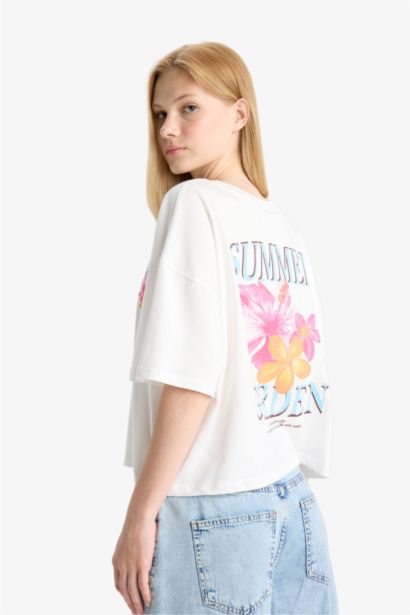 Oversize Fit Printed Back T-Shirt