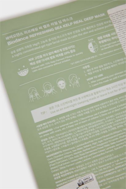 Biodance Refreshing Sea Kelp Real Deep Mask 34gr – Nemlendirici & Canlandırıcı Deniz Yosunu Maskesi