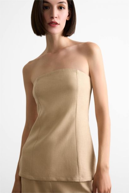 Strapless Sleeveless Blouse