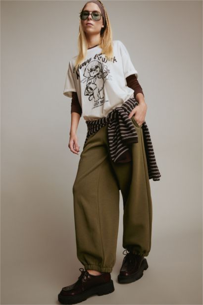 T-shirt Oversize imprimé à col rond et manches courtes