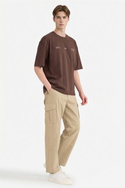 تيشيرت قطن نص ردن اوفر سايز بياخة مستديرة