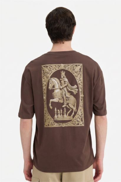 تيشيرت قطن نص ردن اوفر سايز بياخة مستديرة