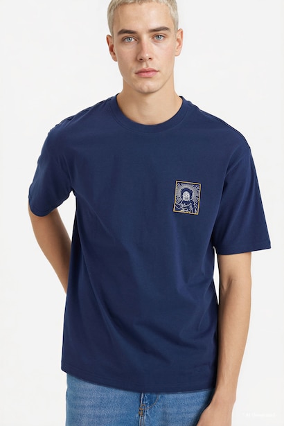 Boxy Fit Printed Cotton T-Shirt