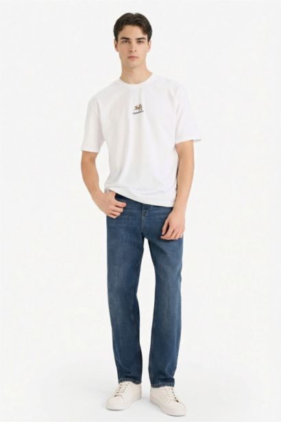 تيشيرت قطن نص ردن اوفر سايز بياخة مستديرة