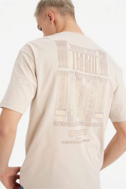 تيشيرت قطن نص ردن اوفر سايز بياخة مستديرة