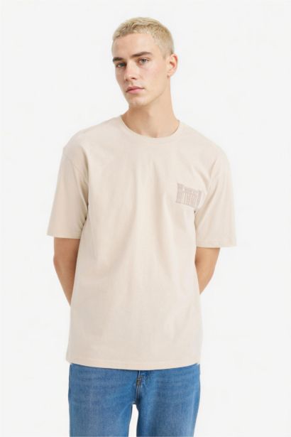 تيشيرت قطن نص ردن اوفر سايز بياخة مستديرة