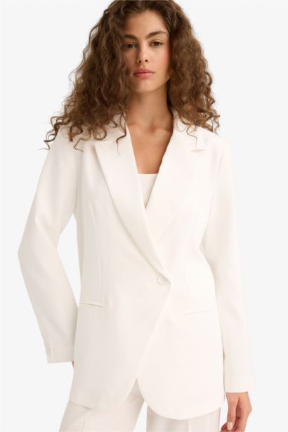 سترة بليزر سليم فيت كريب سليم فيت مخصر