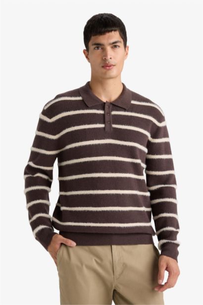 Standard Fit Polo Collar Knitwear Pullover