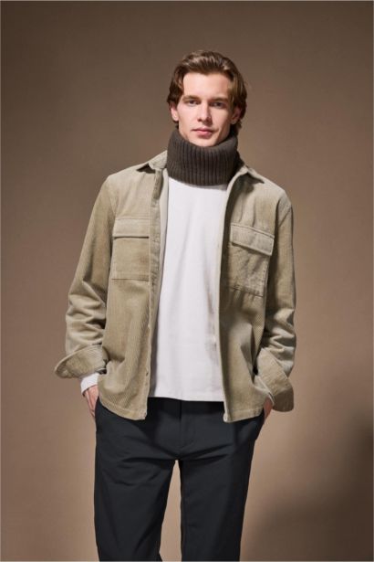 قميص مخمل قطيفة قطن