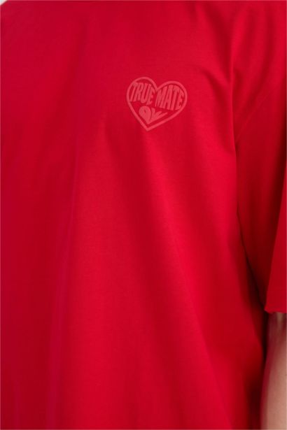 %100 Pamuk Boxy Fit Baskılı Tişört