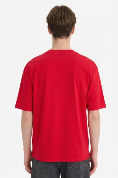 %100 Pamuk Boxy Fit Baskılı Tişört