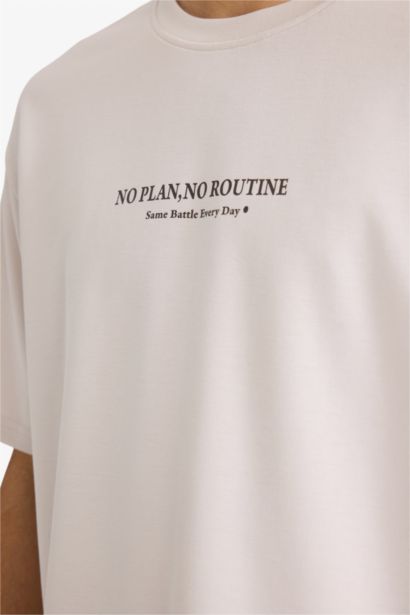 Boxy Fit Crew Neck Short Sleeve Printed T-Shirt