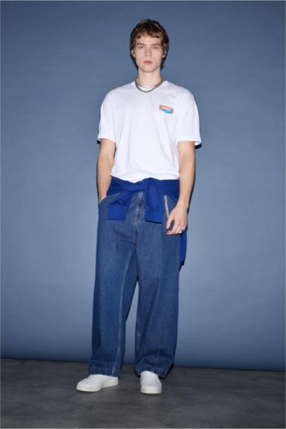 T-shirt à manches courtes Coupe boxy Col rond