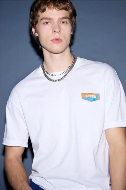 T-shirt à manches courtes Coupe boxy Col rond