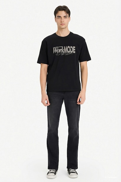 Boxy Fit Crew Neck Short Sleeve T-Shirt