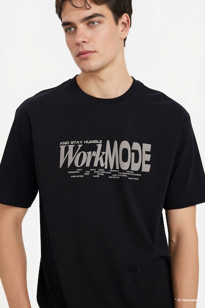 Boxy Fit Crew Neck Short Sleeve T-Shirt