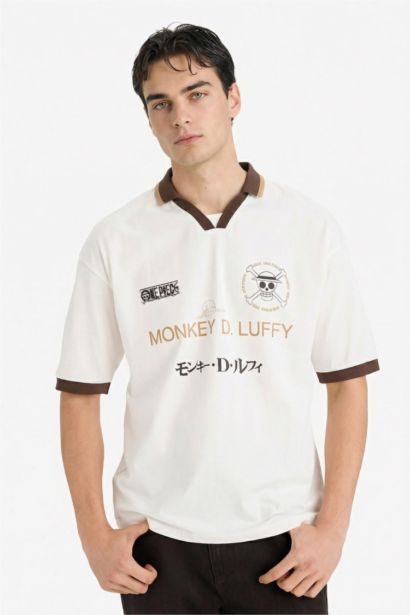 Loose Fit One Piece Polo Collar Short Sleeve T-Shirt