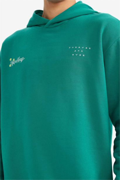Boxy Fit Rick and Morty Licensed Printed Hoodie