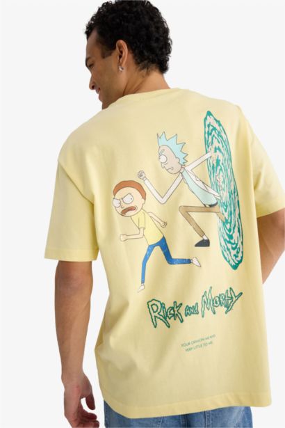 Rick and Morty Boxy Fit Crew Neck Printed T-Shirt
