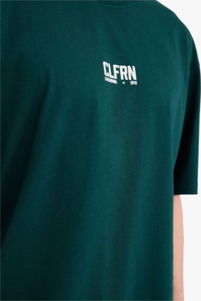 T-shirt boxy en coton avec imprimé