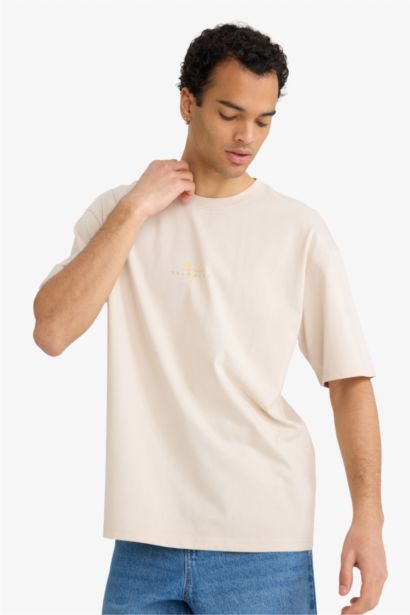 T-shirt Boxy imprimé Vikings  à col rond