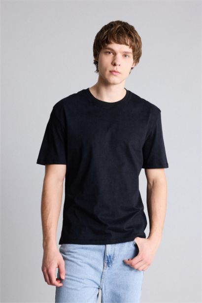 تيشيرت قطن نص ردن قصة عادية بياخة مستديرة