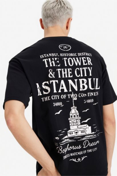 تيشيرت قطن 100% بطبعة أوفر سايز