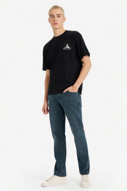 تيشيرت قطن 100% بطبعة أوفر سايز