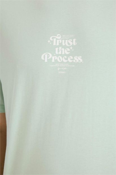 %100 Pamuk Boxy Fit Baskılı Tişört