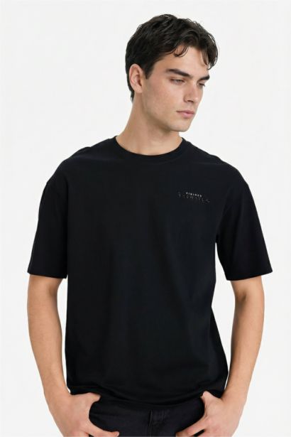 Boxy Fit Vikings Valhalla Crew Neck Short Sleeve T-Shirt