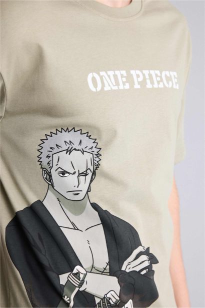 تيشيرت نص ردن اوفر سايز بياخة مستديرة من ون بيس