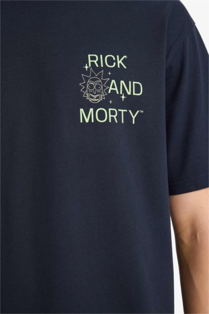 Футболка Rick and Morty Boxy Fit с круглым вырезом принтом и коротким рукавом
