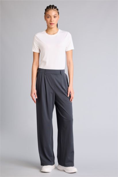 Wide Leg Ankle Length Trousers