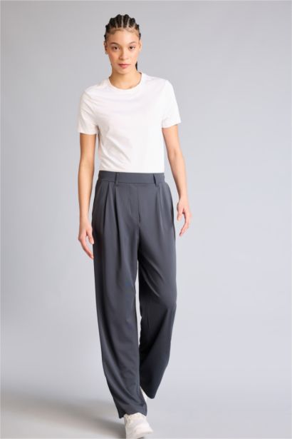 Wide Leg Ankle Length Trousers