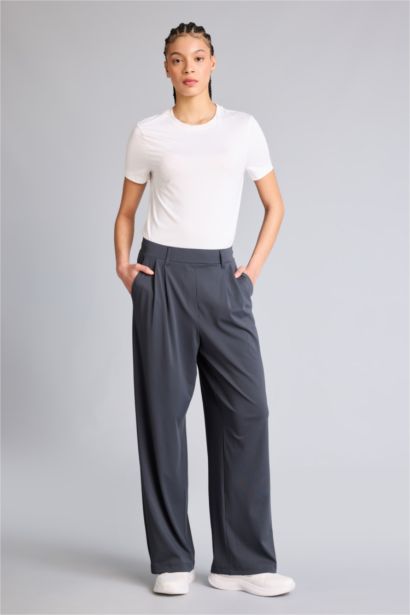 Wide Leg Ankle Length Trousers