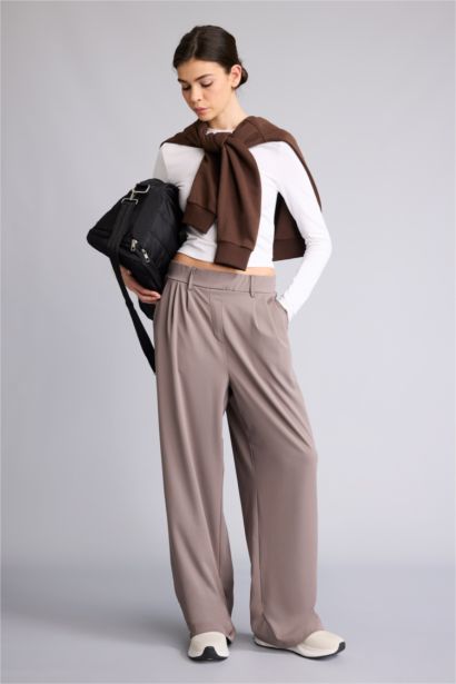 Wide Leg Ankle Length Trousers