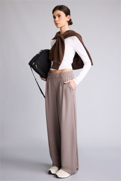 Wide Leg Ankle Length Trousers
