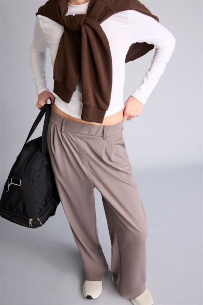 Wide Leg Ankle Length Trousers