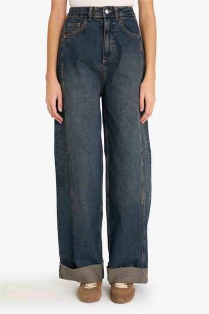 Barrel Fit High Waist Long Jeans
