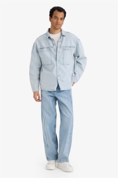 Oversize Long Sleeve Denim Shirt
