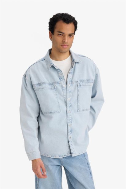 Oversize Long Sleeve Denim Shirt