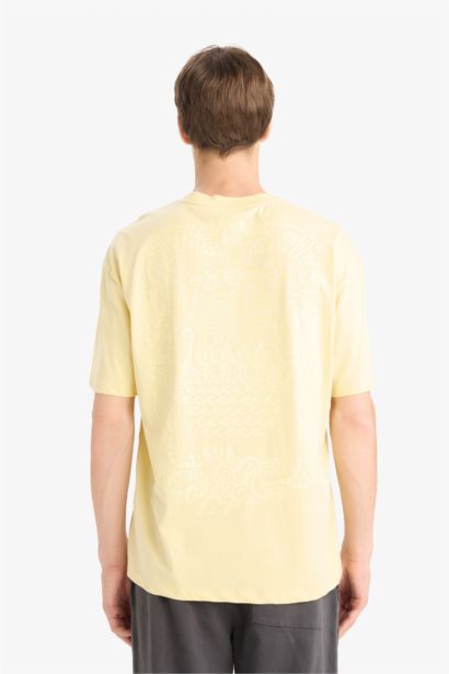 Cotton Boxy Fit Relaxed Fit Crew Neck Printed T-Shirt