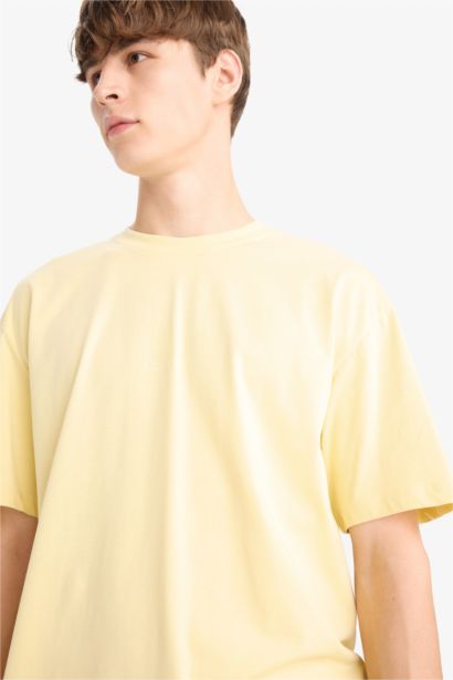 Cotton Boxy Fit Relaxed Fit Crew Neck Printed T-Shirt