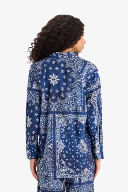 Fall in Love Regular Fit Paisley Patterned Beach Shirt