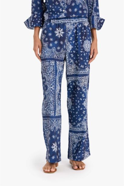Fall in Love Regular Fit Paisley Patterned Beach Trousers