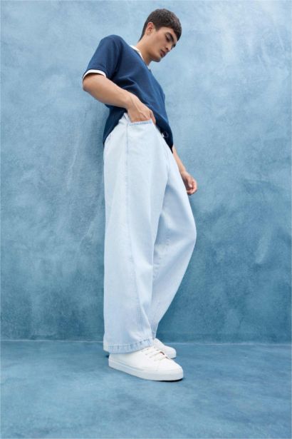 بنطرون جينز باريل فيت وايد ليج برجل واسع