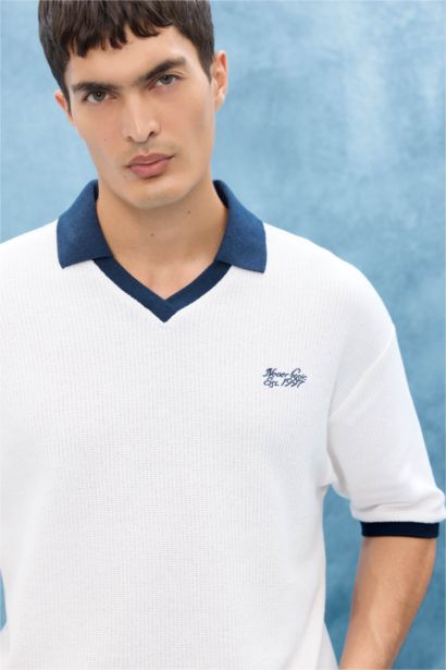 Boxy Fit Short Sleeve Polo T-Shirt